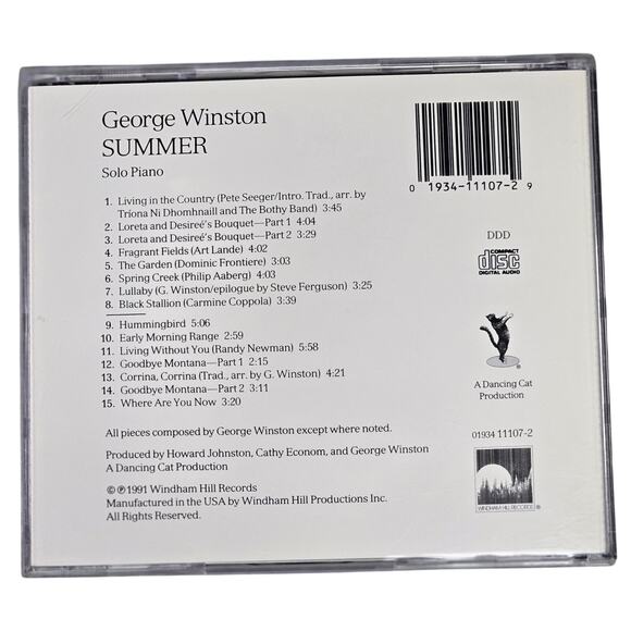 Summer by George Winston CD Solo Piano 1991 Windham Hill Records - Picture 2 of 3